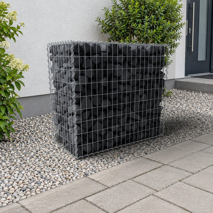 Gabion 100 cm x 90 cm x 50 cm (L x H x D), maskestørrelse 5 cm x 10 cm, spiral