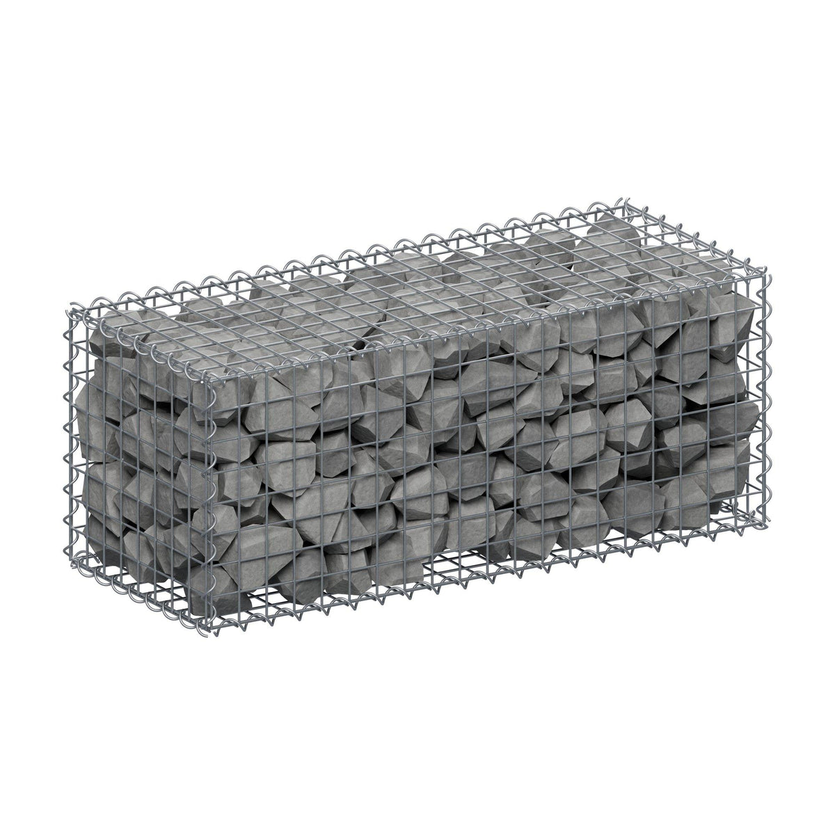 Gabione 100 cm x 40 cm x 40 cm (L x H x T), Maschenweite 5 cm x 5 cm, Spirale