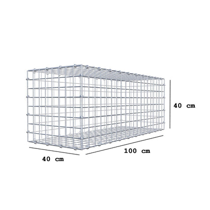 Gabbione 100 cm x 40 cm x 40 cm (L x H x P), maglia 5 x 5 cm, anello a spirale