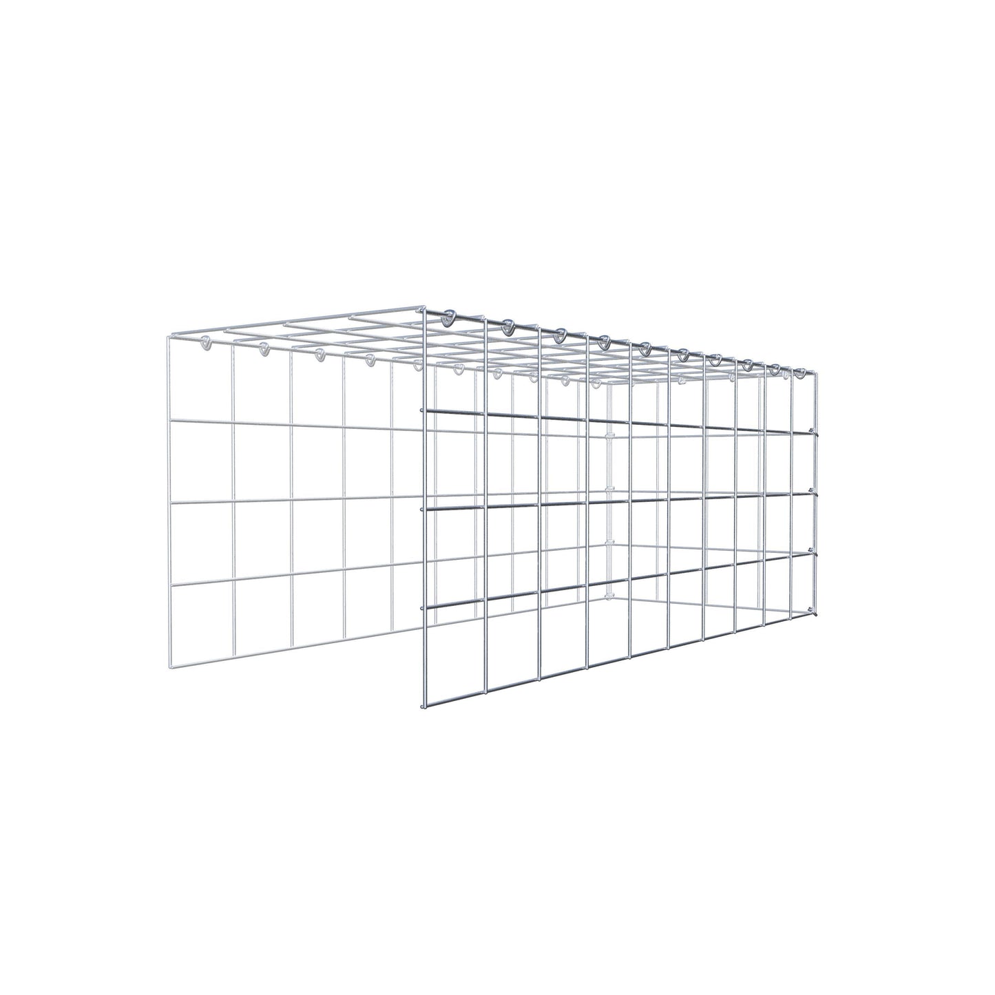 Fourche rapportée type 4 100 cm x 40 cm x 40 cm (L x H x P), mailles 10 cm x 10 cm, anneau en C