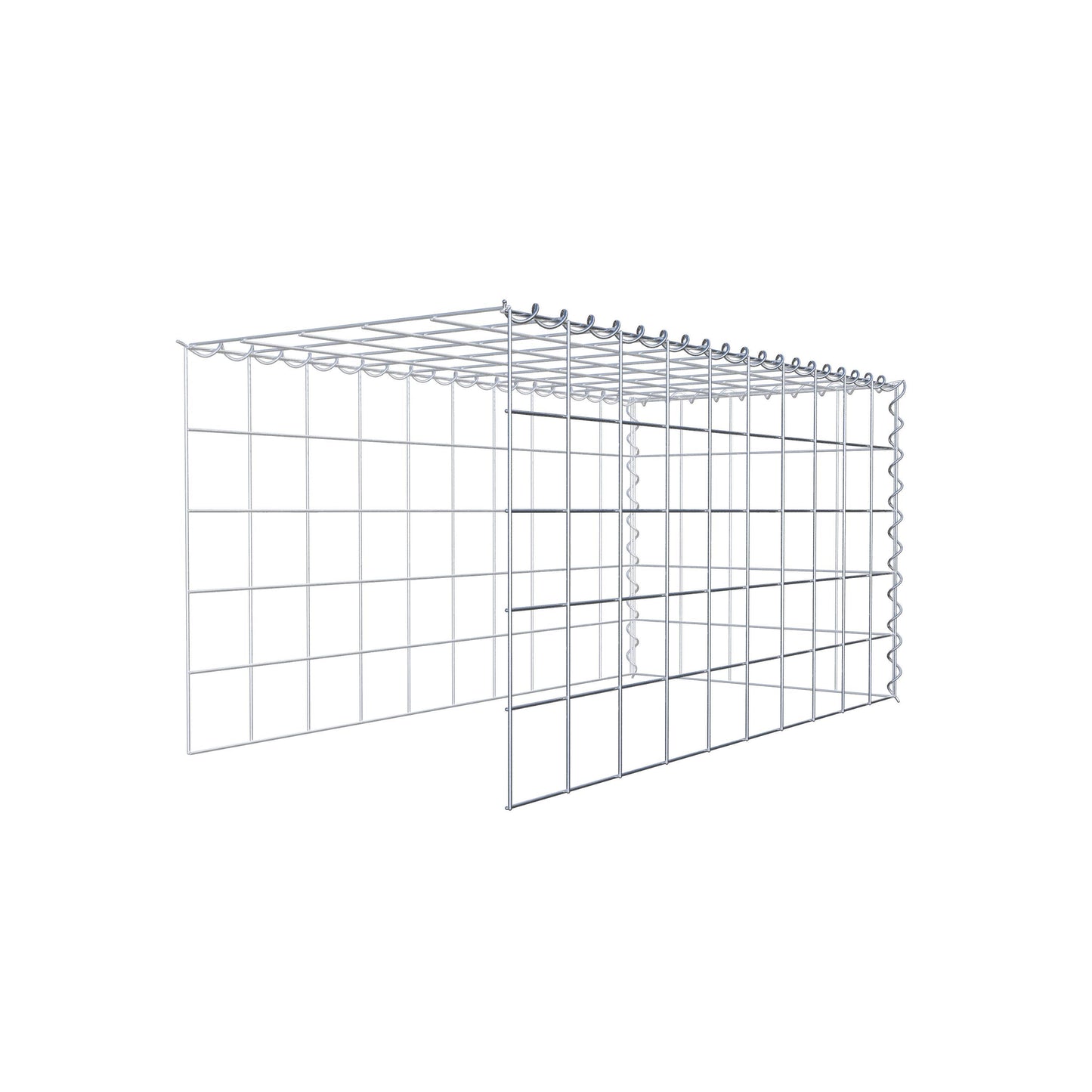 Gabion rapporté type 4 100 cm x 50 cm x 50 cm (L x H x P), mailles 10 cm x 10 cm, spirale