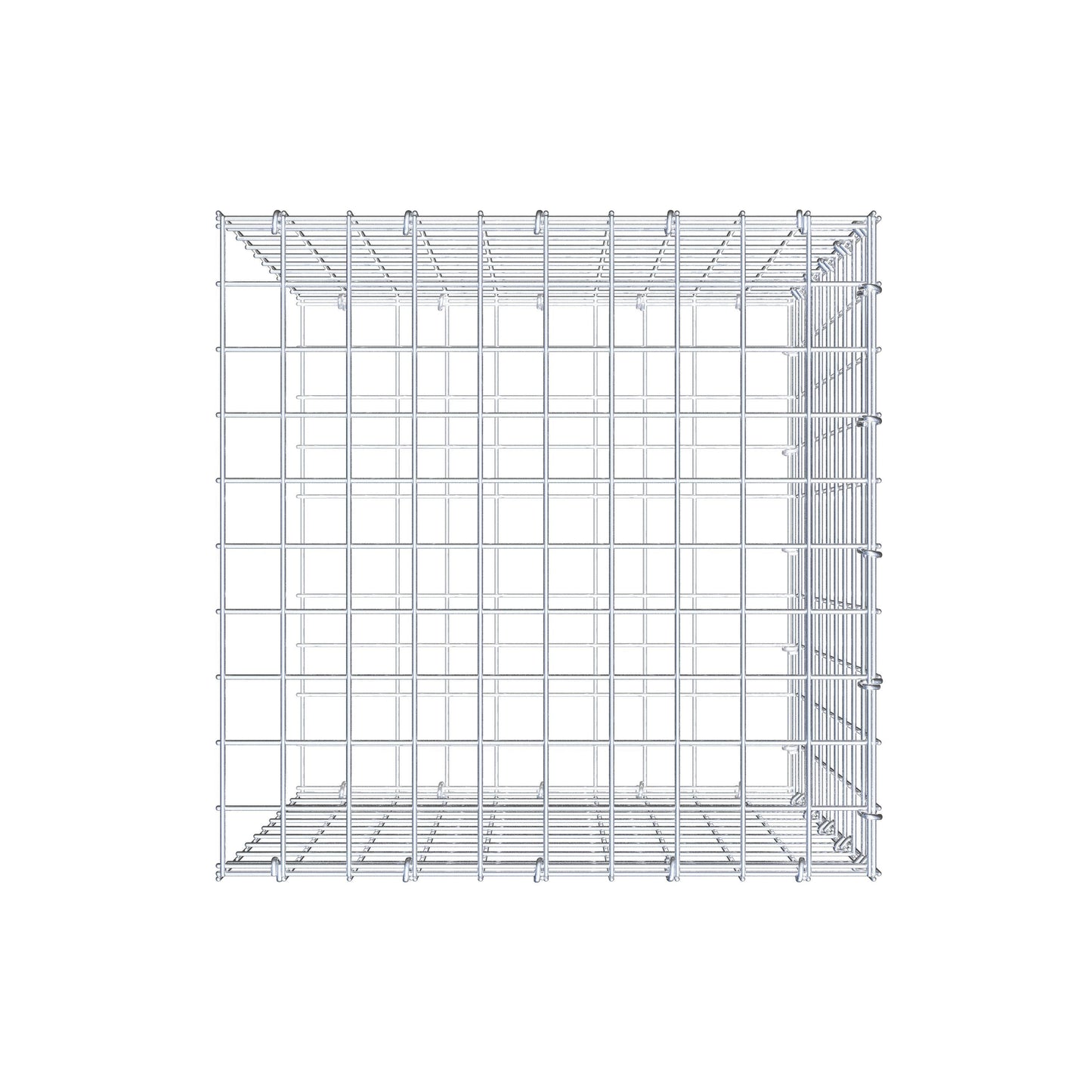 Anbaugabione Typ 2 50 cm x 50 cm x 50 cm (L x H x T), Maschenweite 5 cm x 5 cm, C-Ring