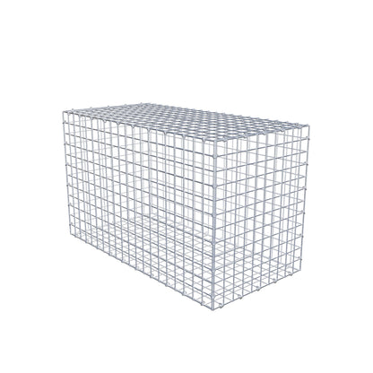 Gabbione 100 cm x 60 cm x 50 cm (L x H x P), maglia 5 cm x 5 cm, anello a C