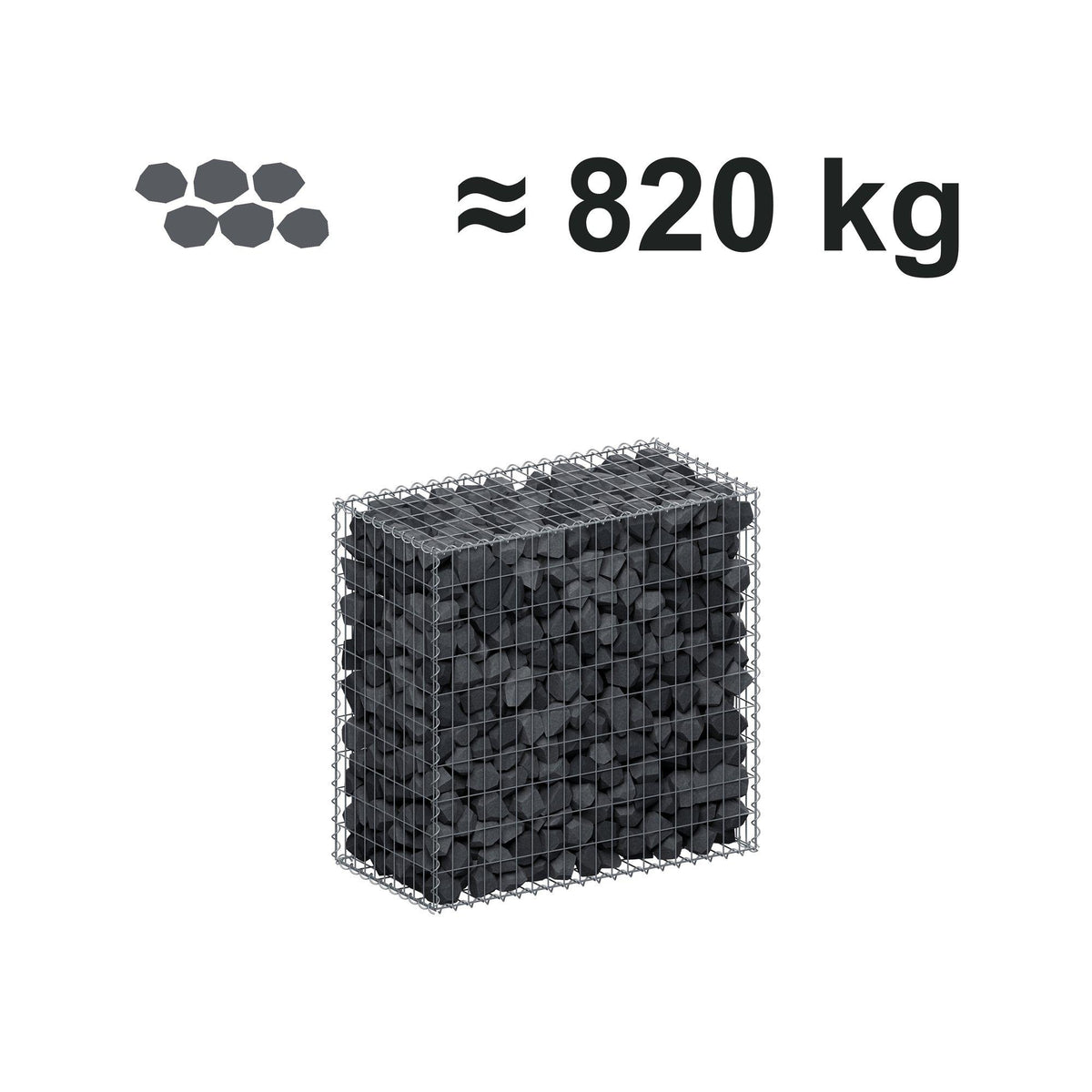 Schanskorf 100 cm x 100 cm x 50 cm (L x H x D), maaswijdte 5 cm x 10 cm, spiraalvormig