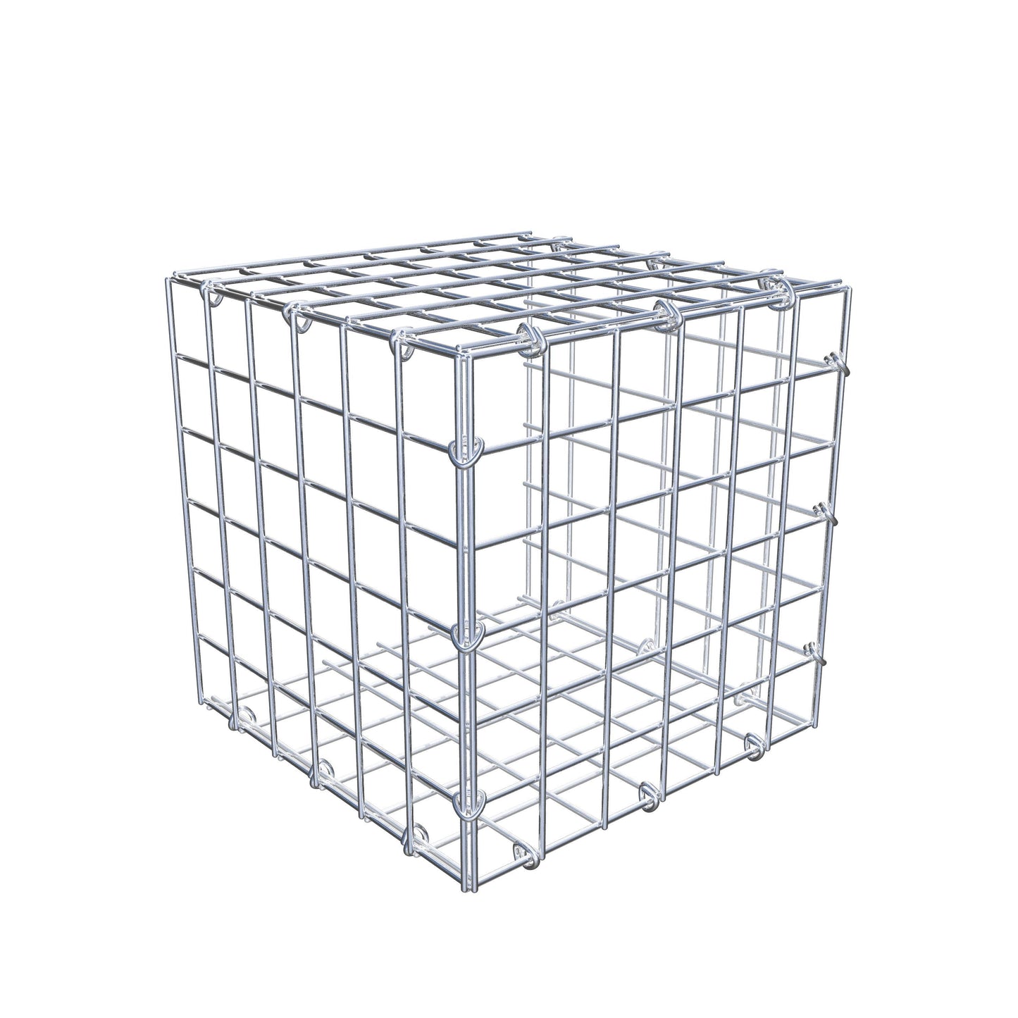 Mounted gabion type 2 30 cm x 30 cm x 30 cm (L x H x D), mesh size 5 cm x 5 cm, C-ring