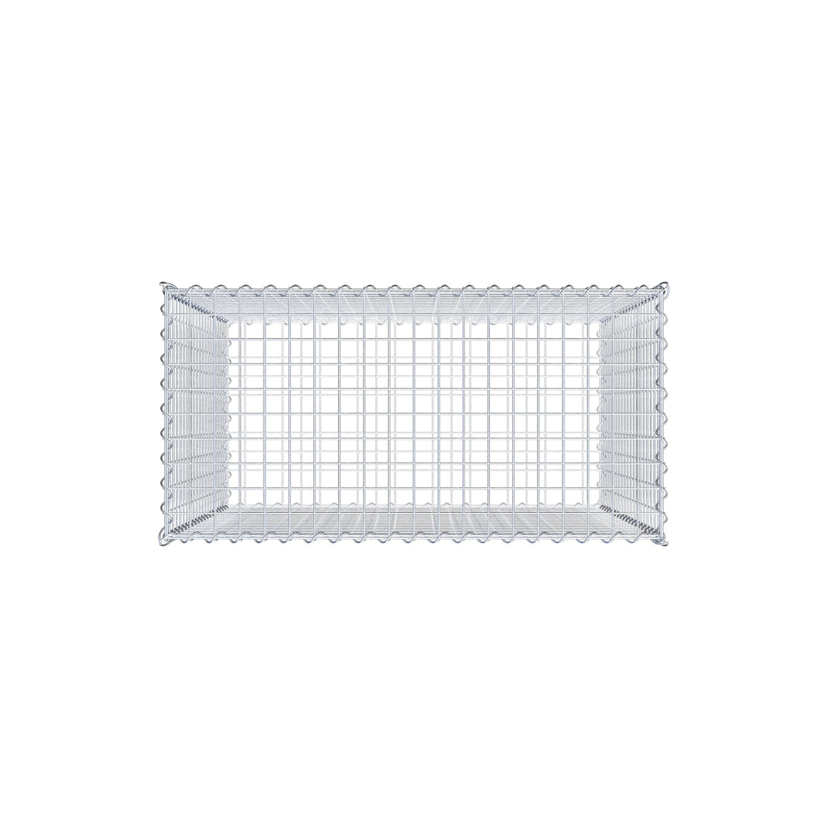Gavión 100 cm x 100 cm x 50 cm (L x A x P), luz de malla 5 cm x 5 cm, en espiral