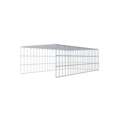 Opzetpaal type 4 100 cm x 30 cm x 50 cm (L x H x D), maaswijdte 5 cm x 10 cm, C-ring
