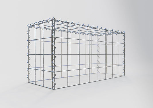 Add-on schanskorf type 3 80 cm x 40 cm x 30 cm (L x H x D), maaswijdte 10 cm x 10 cm, spiraalvormig