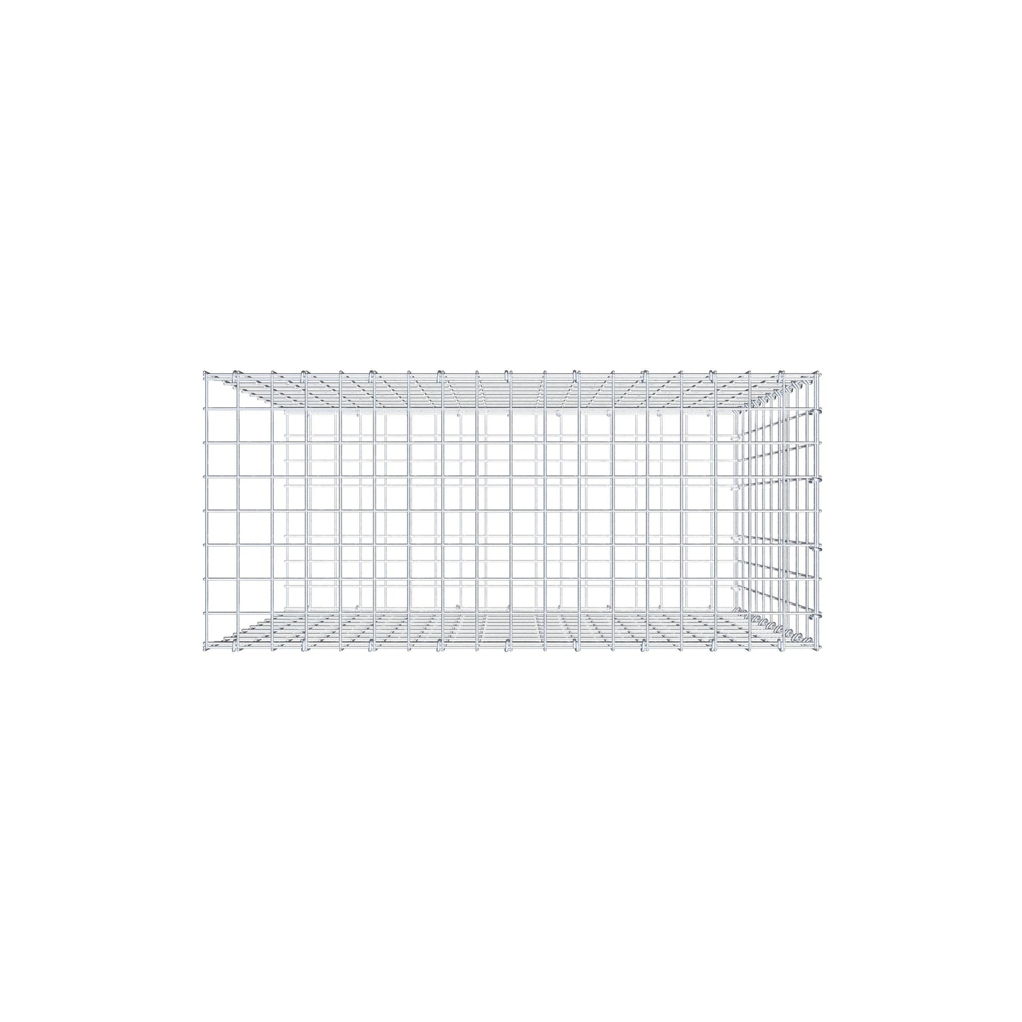 Mounted gabion type 2 100 cm x 90 cm x 40 cm, mesh size 5 cm x 10 cm, C-ring