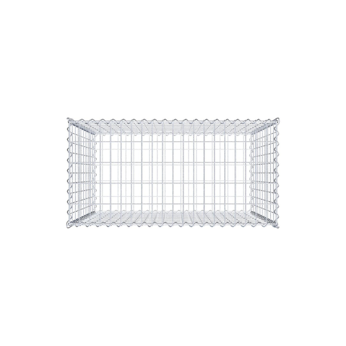 Schanskorf 100 cm x 100 cm x 50 cm (L x H x D), maaswijdte 5 cm x 10 cm, spiraalvormig
