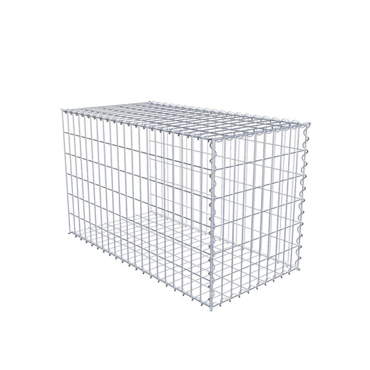 Opvokset gabion type 2 100 cm x 60 cm x 50 cm (L x H x D), maskestørrelse 5 cm x 10 cm, spiral