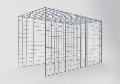 Opvokset gabion type 4 100 cm x 60 cm x 50 cm (L x H x D), maskestørrelse 5 cm x 5 cm, spiral