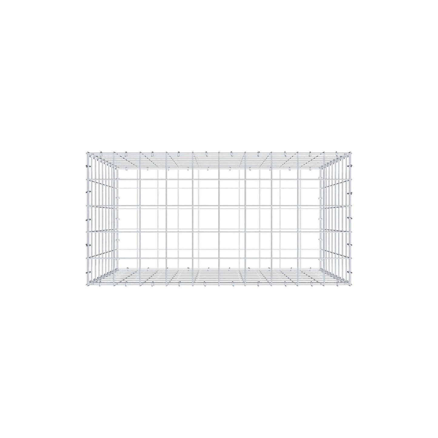 Gavión 100 cm x 90 cm x 50 cm (L x A x P), malla 10 cm x 10 cm, anillo en C