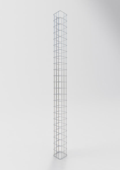 Gabionensäule eckig 17 cm x 17 cm, 230 cm Höhe, MW 5 cm x 10 cm