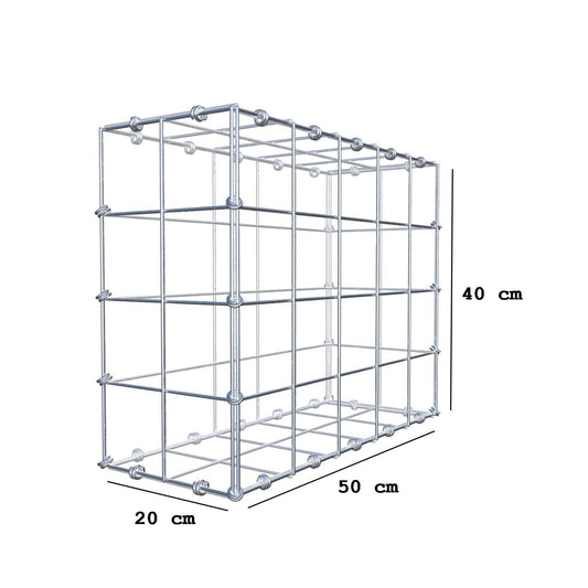 Gabion 50 cm x 40 cm x 20 cm (L x H x D), mesh size 10 x 10 cm, spiral ring