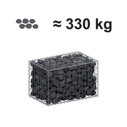 Gabion 80 cm x 50 cm x 50 cm (L x H x D), mesh size 5 cm x 10 cm, spiral