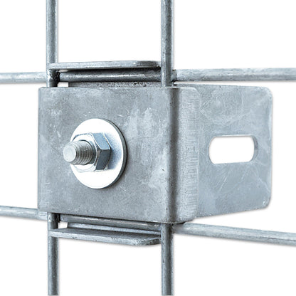 Abrazadera con soporte para valla Ancho de malla 5 cm x 5 cm, galvanizada