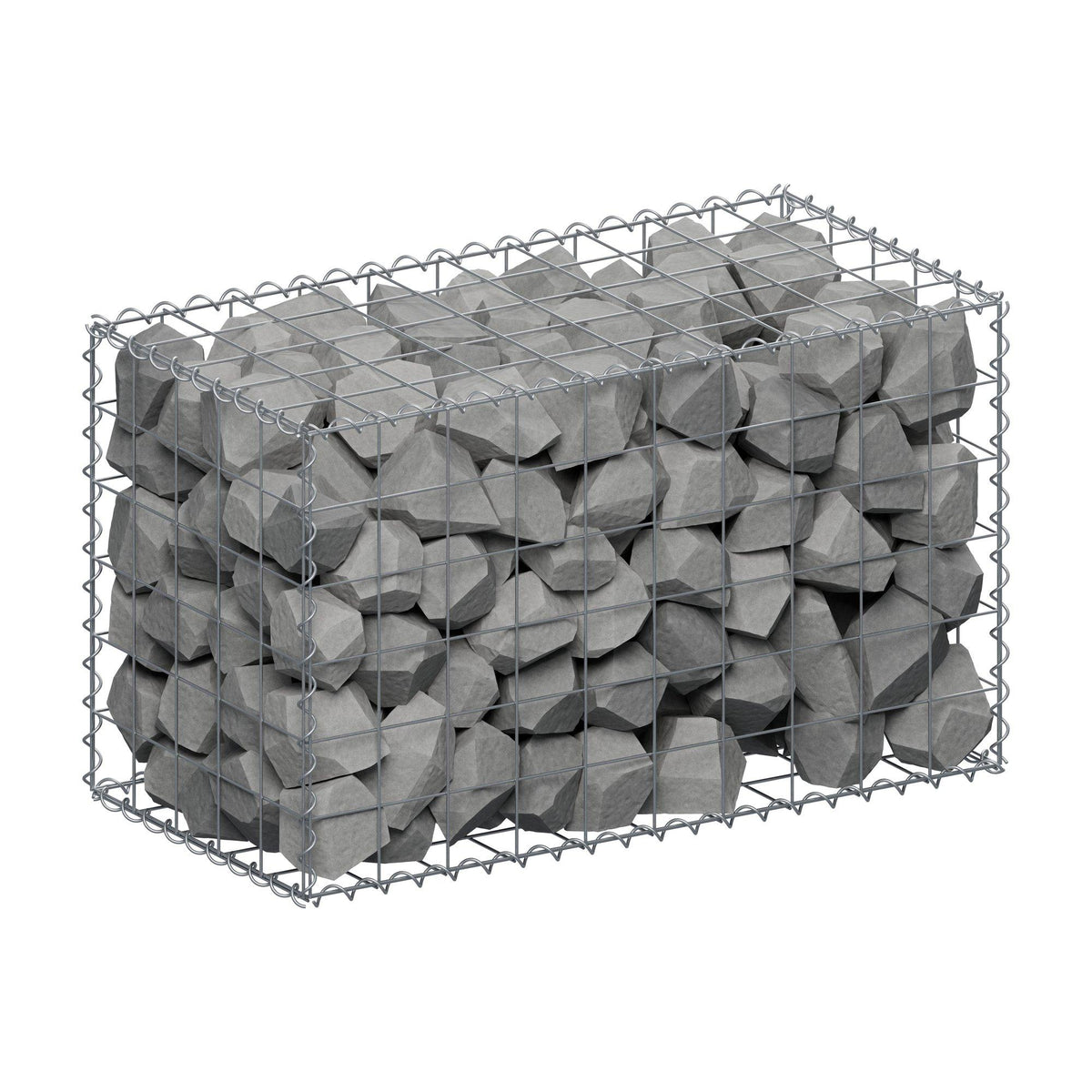 Gabion 100 cm x 60 cm x 50 cm (L x H x D), mesh size 10 cm x 10 cm, spiral