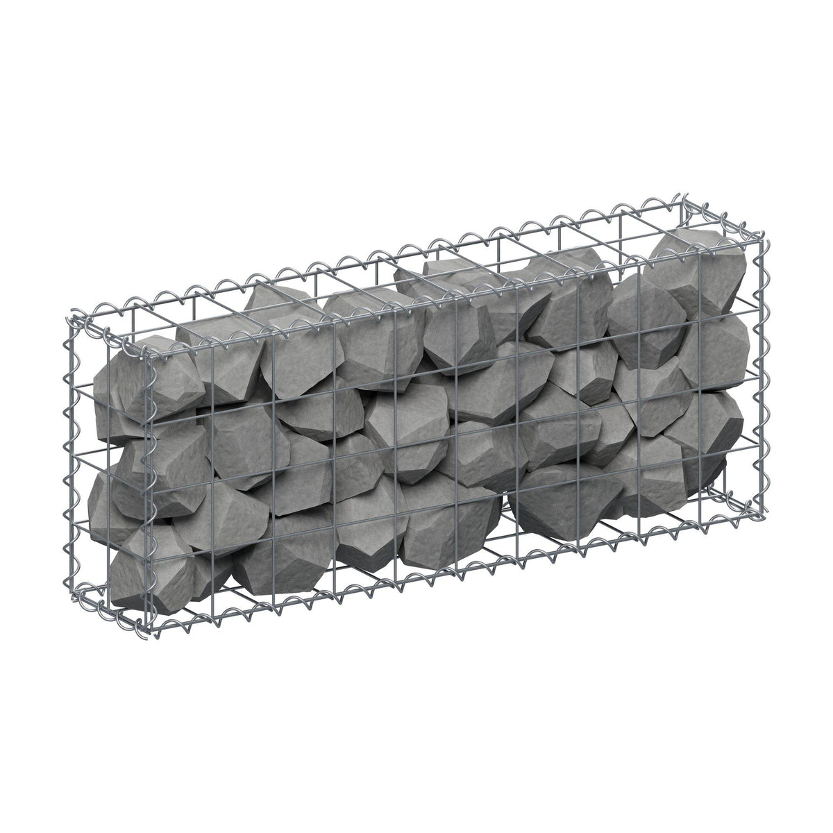 Gabion 100 cm x 40 cm x 20 cm (L x H x P), mailles 10 cm x 10 cm, spirale