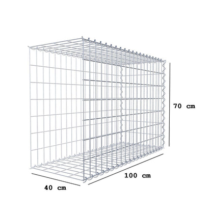 Gabbione aggiuntivo tipo 2 100 cm x 70 cm x 40 cm (L x H x P), dimensione maglia 5 cm x 10 cm, a spirale