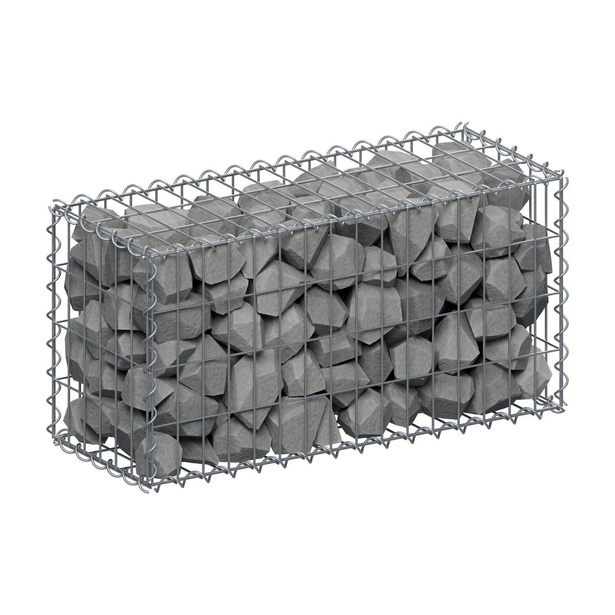 Gabion 80 cm x 40 cm x 30 cm (L x H x P), mailles 5 cm x 10 cm, spirale