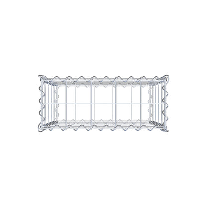 Schanskorf 50 cm x 50 cm x 20 cm (L x H x D), maaswijdte 10 cm x 10 cm, spiraalvormig