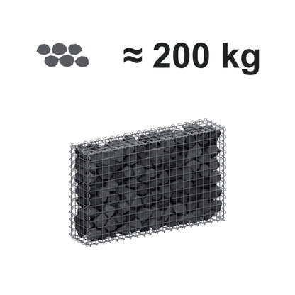 Gabion 100 cm x 60 cm x 20 cm (L x H x D), maskestørrelse 5 cm x 5 cm, spiral