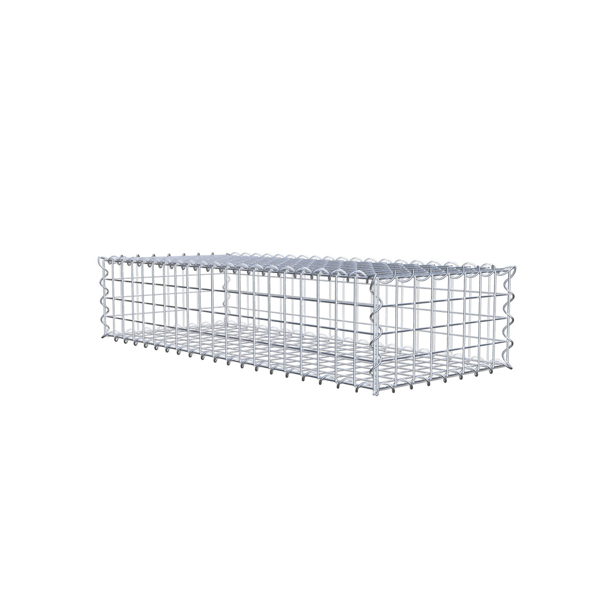 Gabião 100 cm x 20 cm x 40 cm (C x A x P), malhagem 5 cm x 5 cm, espiral