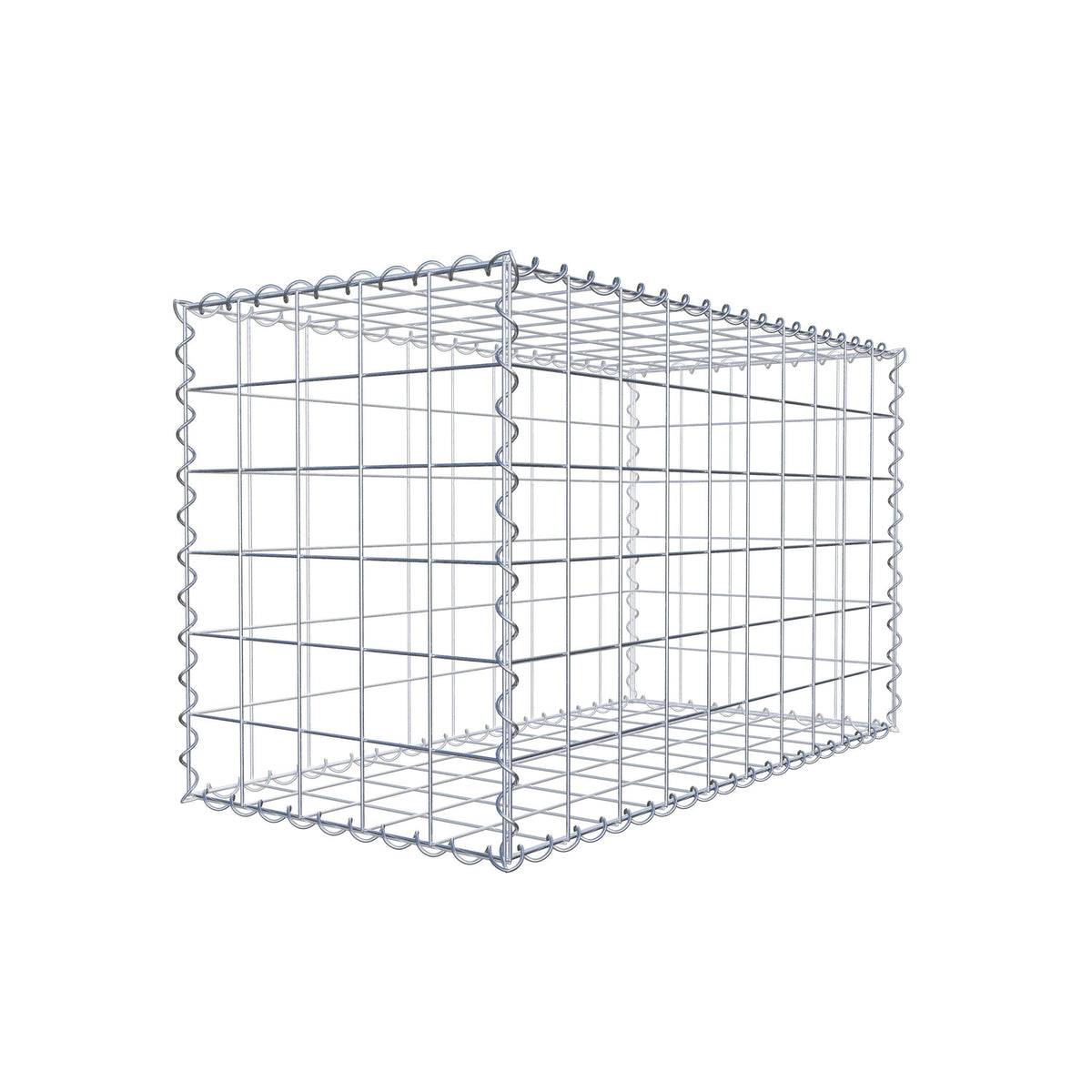 Gabion 100 cm x 60 cm x 50 cm (L x H x D), mesh size 10 cm x 10 cm, spiral