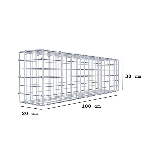 Gabião 100 cm x 30 cm x 20 cm (C x A x P), malhagem 5 x 5 cm, anel espiral