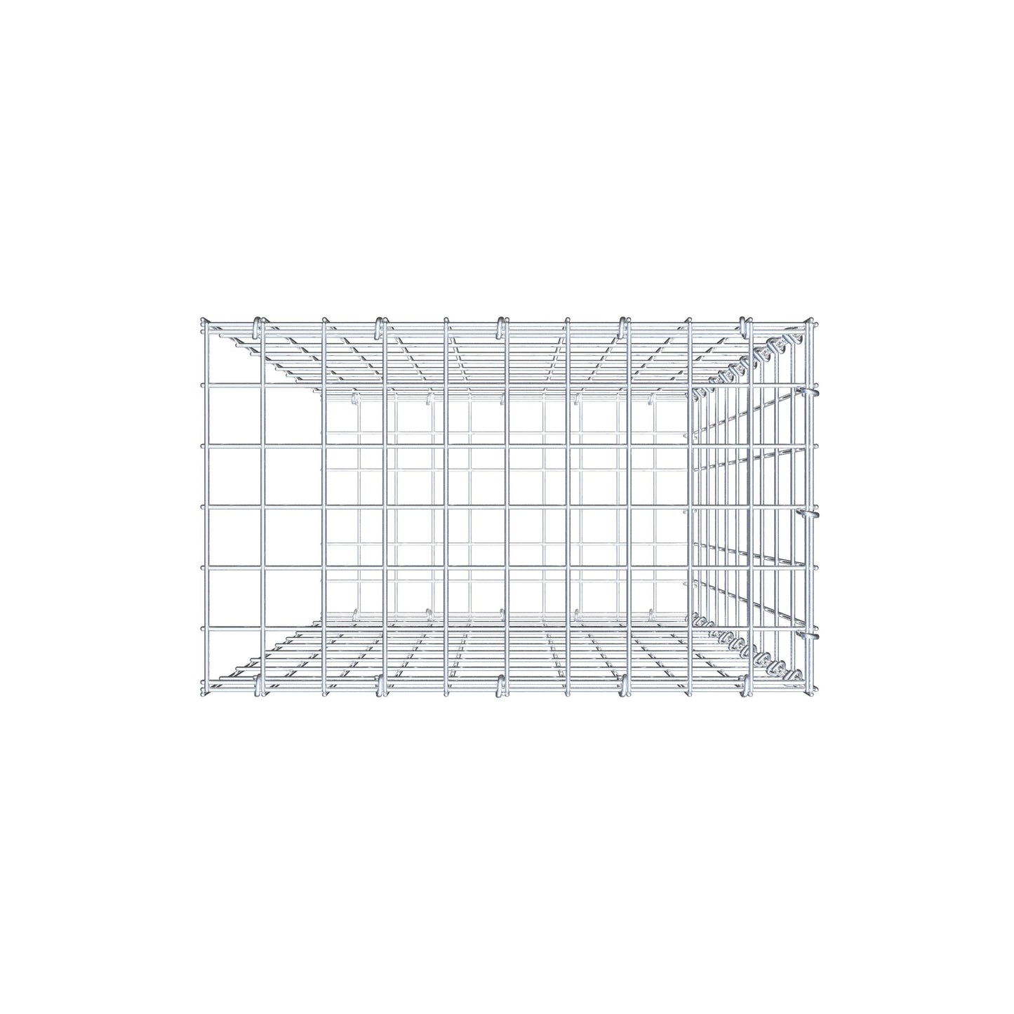 Anbaugabione Typ 2 100 cm x 50 cm x 30 cm, Maschenweite 5 cm x 10 cm, C-Ring