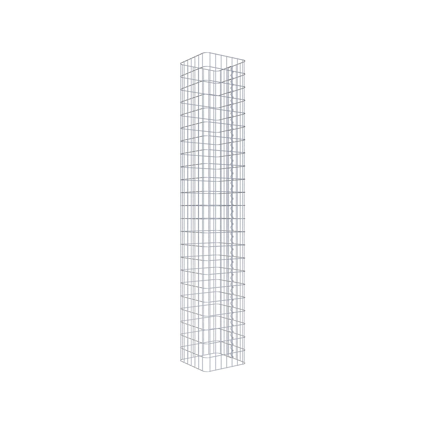 Gabionsøjle firkantet 37 cm x 37 cm, 230 cm højde, MW 5 cm x 10 cm