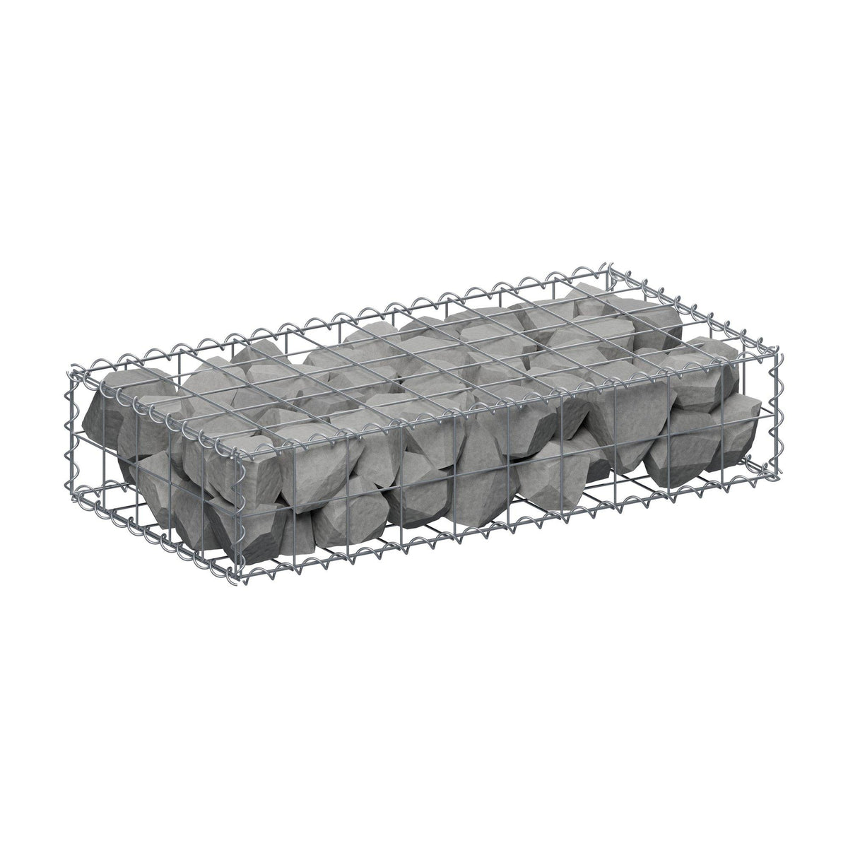 Gabion 100 cm x 20 cm x 50 cm (L x H x D), maskestørrelse 10 cm x 10 cm, spiral