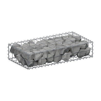 Gabion 100 cm x 20 cm x 50 cm (L x H x D), maskestørrelse 10 cm x 10 cm, spiral