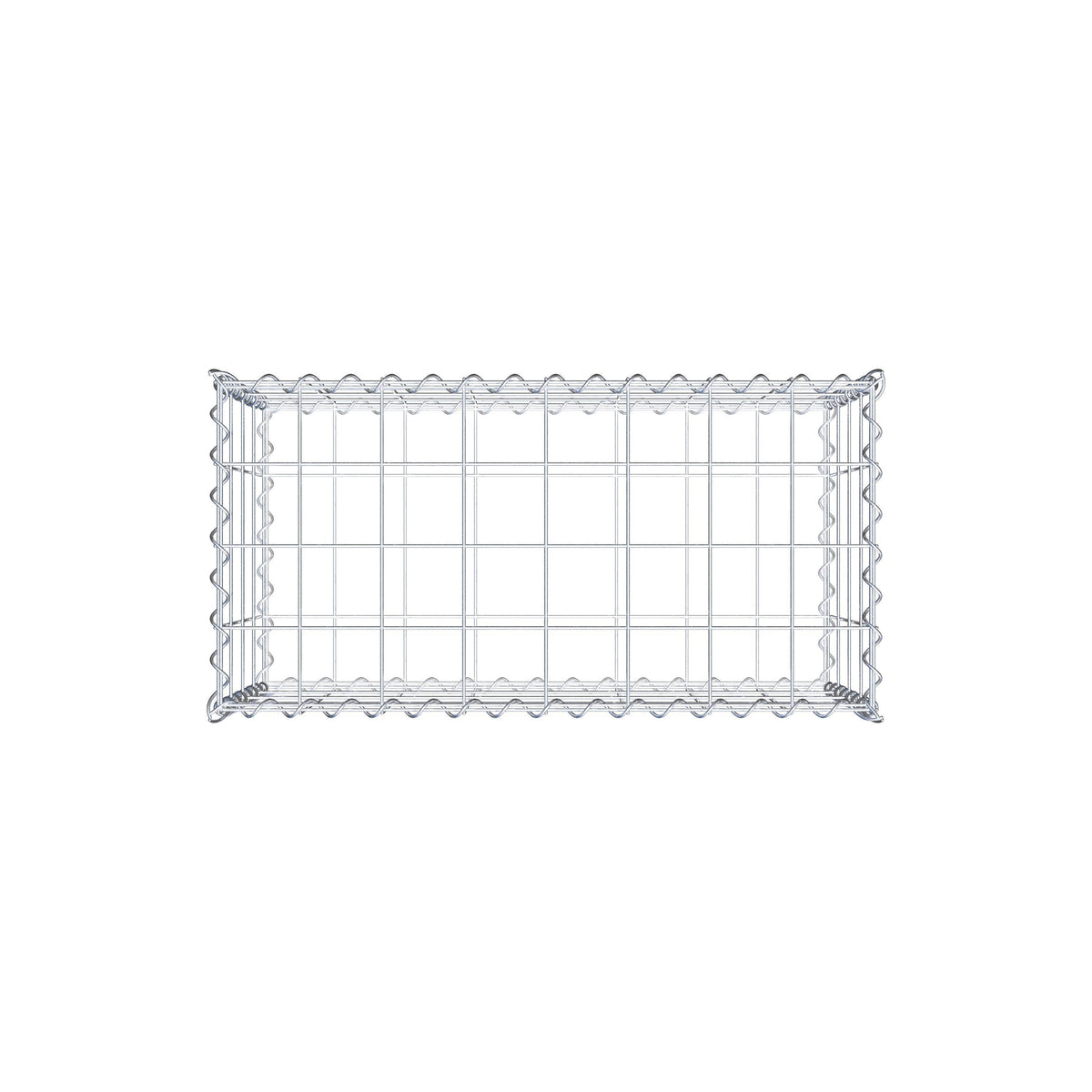 Schanskorf 80 cm x 40 cm x 40 cm (L x H x D), maaswijdte 10 cm x 10 cm, spiraalvormig
