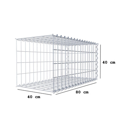 Gavión adicional tipo 2 80 cm x 40 cm x 40 cm (L x A x P), malla 5 cm x 10 cm, en espiral