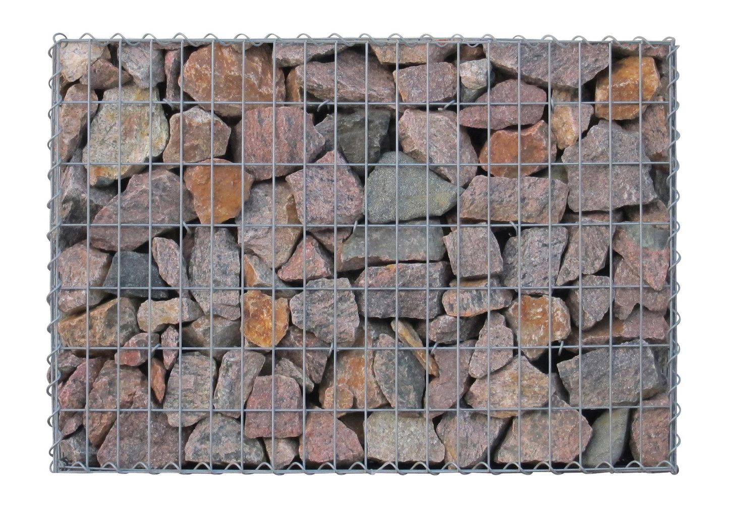 Gabião 100 cm x 70 cm x 30 cm (C x A x P), malhagem 5 cm x 10 cm, espiral
