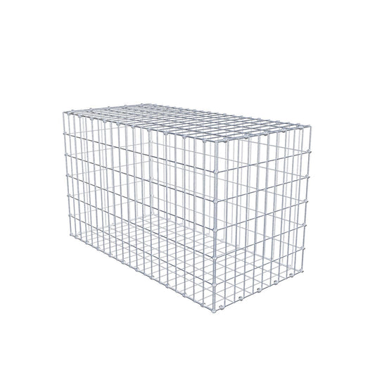Gabione 100 cm x 60 cm x 50 cm (L x H x T), Maschenweite 5 x 10 cm, Spiralring