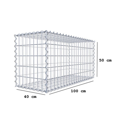 2er Set Gabionen 100 cm x 50 cm x 40 cm (L x H x T), Maschenweite 5 x 10 cm, Spirale