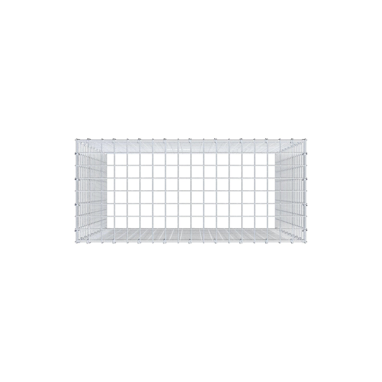 Typ 3 påbyggnadsgabion 100 cm x 90 cm x 40 cm (L x H x D), maskstorlek 5 cm x 5 cm, C-ring