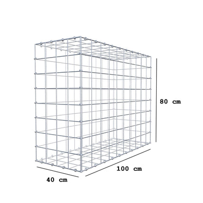 Gabion 100 cm x 80 cm x 40 cm (L x H x D), mesh size 10 x 10 cm, spiral ring