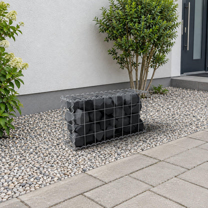 Gabbione 80 cm x 40 cm x 20 cm (L x H x P), maglia 10 cm x 10 cm, spirale