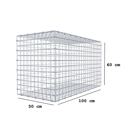 Gabião 100 cm x 60 cm x 50 cm (C x A x P), malhagem 5 x 5 cm, anel espiral