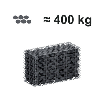 Gabione 100 cm x 60 cm x 40 cm (L x H x T), Maschenweite 5 cm x 5 cm, Spirale