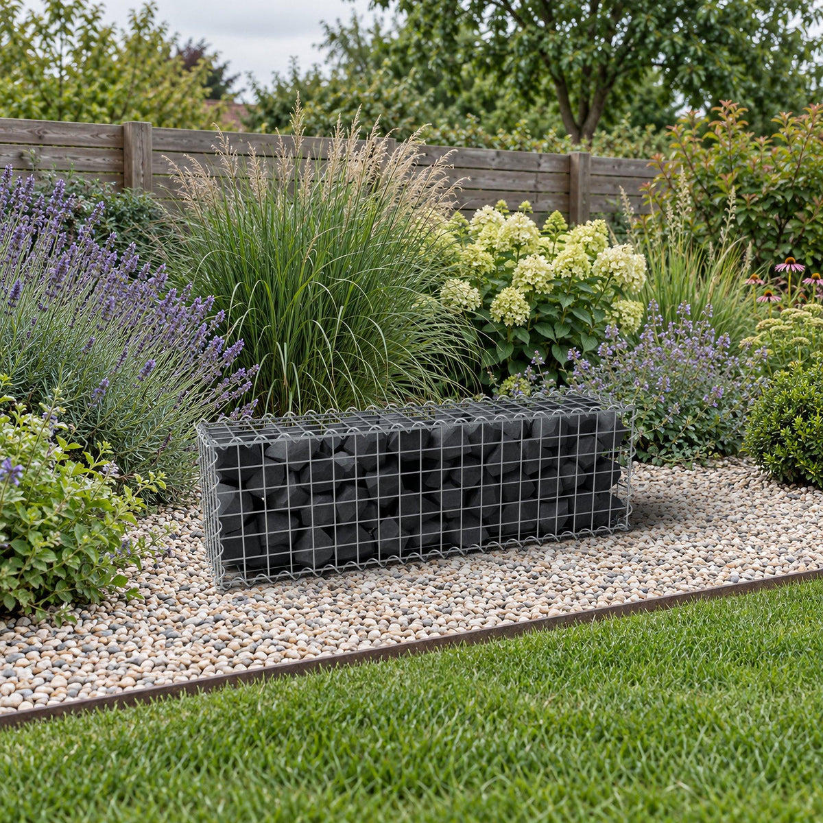 Gabion 100 cm x 30 cm x 20 cm (L x H x D), mesh size 5 cm x 5 cm, spiral
