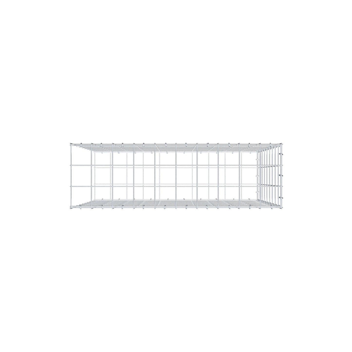 Monteret gabion type 2 100 cm x 90 cm x 30 cm (L x H x D), maskestørrelse 10 cm x 10 cm, C-ring