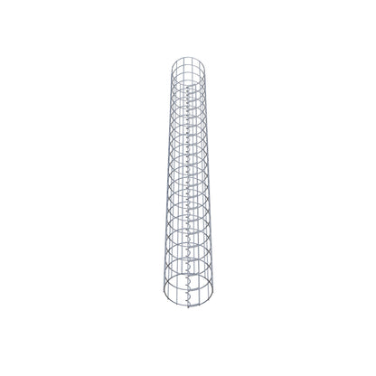 Colonna gabbionata rotonda 22 cm di diametro, 200 cm di altezza, maglia 5 cm x 10 cm