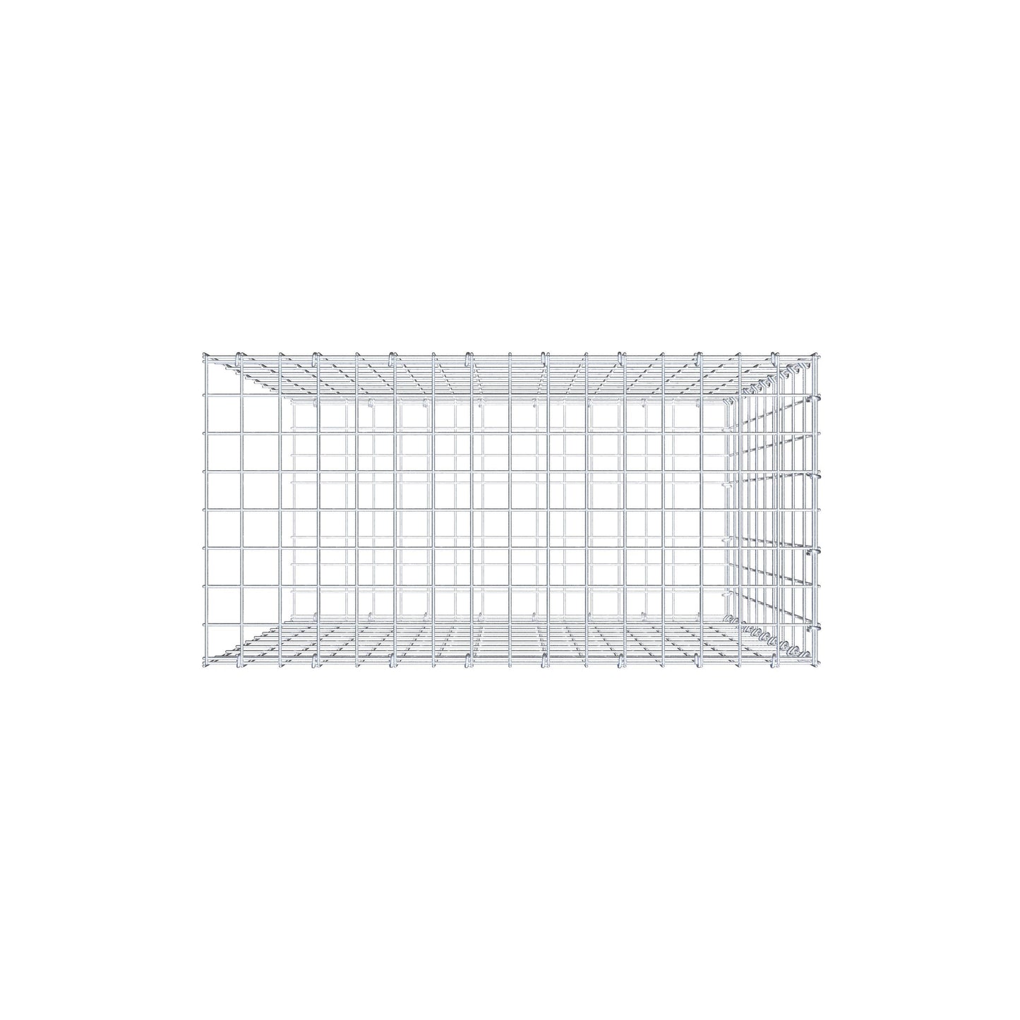 Mounted gabion type 2 100 cm x 80 cm x 40 cm, mesh size 5 cm x 10 cm, C-ring