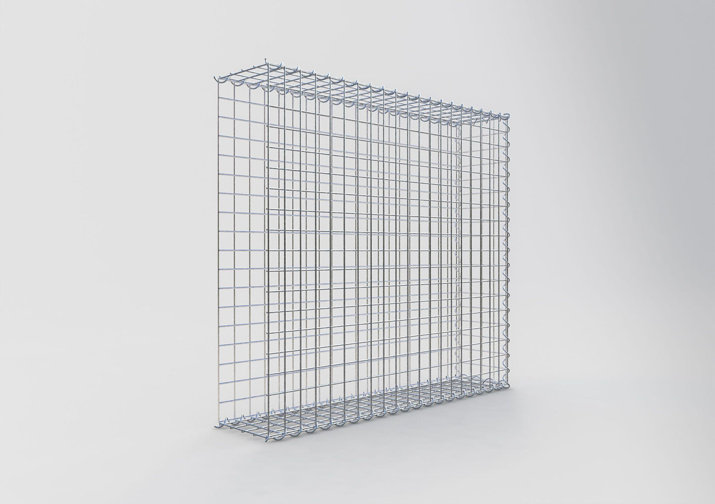 Gabion rapporté type 2 100 cm x 90 cm x 20 cm (L x H x P), mailles 5 cm x 5 cm, spirale