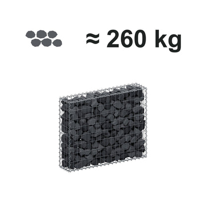 Gabione 100 cm x 80 cm x 20 cm (L x H x T), Maschenweite 5 cm x 10 cm, Spirale
